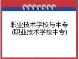 职业技术学校与中专(职业技术学校中专)