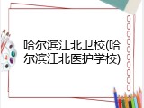 哈尔滨江北卫校(哈尔滨江北医护学校)