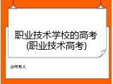 职业技术学校的高考(职业技术高考)