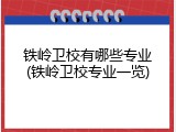 铁岭卫校有哪些专业(铁岭卫校专业一览)