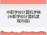 中职学校计算机学啥(中职学校计算机课程内容)