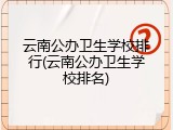 云南公办卫生学校排行(云南公办卫生学校排名)
