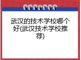 武汉的技术学校哪个好(武汉技术学校推荐)
