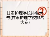 甘肃护理学校排名大专(甘肃护理学校排名大专)