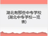 湖北有那些中专学校(湖北中专学校一览表)