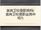 宜宾卫校是职高吗(宜宾卫校是职业高中吗?)