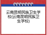 云南昆明民族卫生学校(云南昆明民族卫生学校)