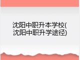 沈阳中职升本学校(沈阳中职升学途径)