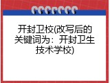 开封卫校(改写后的关键词为：开封卫生技术学校)