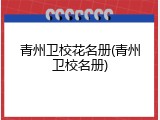 青州卫校花名册(青州卫校名册)