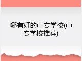 哪有好的中专学校(中专学校推荐)