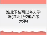 淮北卫校可以考大学吗(淮北卫校能否考大学)