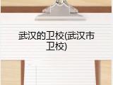 武汉的卫校(武汉市卫校)