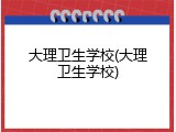 大理卫生学校(大理卫生学校)
