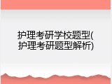 护理考研学校题型(护理考研题型解析)