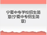 宁夏中专学校招生简章(宁夏中专招生简章)