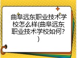 曲阜远东职业技术学校怎么样(曲阜远东职业技术学校如何？)