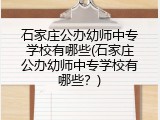 石家庄公办幼师中专学校有哪些(石家庄公办幼师中专学校有哪些？)