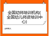 全国幼师培训机构(全国幼儿师资培训中心)
