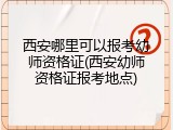 西安哪里可以报考幼师资格证(西安幼师资格证报考地点)