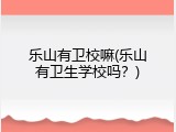 乐山有卫校嘛(乐山有卫生学校吗？)