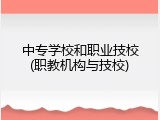 中专学校和职业技校(职教机构与技校)
