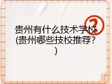 贵州有什么技术学校(贵州哪些技校推荐？)
