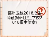 德州卫校2018招生简章(德州卫生学校2018招生简章)