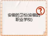 安徽的卫校(安徽的职业学校)