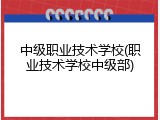 中级职业技术学校(职业技术学校中级部)