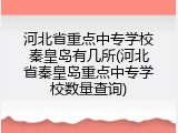 河北省重点中专学校秦皇岛有几所(河北省秦皇岛重点中专学校数量查询)