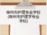 宿州市护理专业学校(宿州市护理学专业学校)