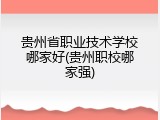 贵州省职业技术学校哪家好(贵州职校哪家强)