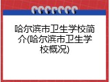 哈尔滨市卫生学校简介(哈尔滨市卫生学校概况)