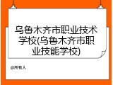 乌鲁木齐市职业技术学校(乌鲁木齐市职业技能学校)