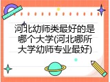 河北幼师类最好的是哪个大学(河北哪所大学幼师专业最好)