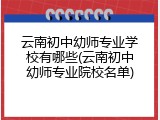 云南初中幼师专业学校有哪些(云南初中幼师专业院校名单)