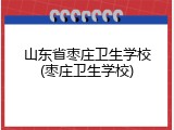 山东省枣庄卫生学校(枣庄卫生学校)