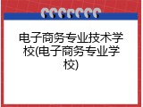 电子商务专业技术学校(电子商务专业学校)