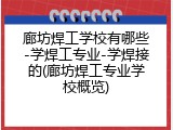 廊坊焊工学校有哪些-学焊工专业-学焊接的(廊坊焊工专业学校概览)