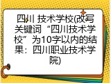 四川 技术学校(改写关键词“四川技术学校”为10字以内的结果：四川职业技术学院)