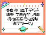 秦皇岛电焊工学校有哪些-学电焊的-培训机构(秦皇岛电焊培训学校一览)