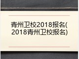 青州卫校2018报名(2018青州卫校报名)