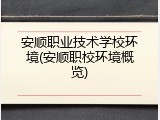安顺职业技术学校环境(安顺职校环境概览)