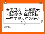 合肥卫校一年学费大概是多少(合肥卫校一年学费大约为多少？)