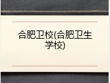 合肥卫校(合肥卫生学校)