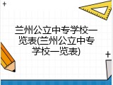 兰州公立中专学校一览表(兰州公立中专学校一览表)
