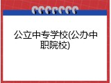 公立中专学校(公办中职院校)