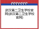 武汉第二卫生学校官网(武汉第二卫生学校官网)
