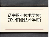 辽宁职业技术学校(辽宁职业技术学府)